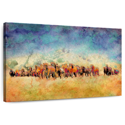 Troupeau de ronce de chevaux