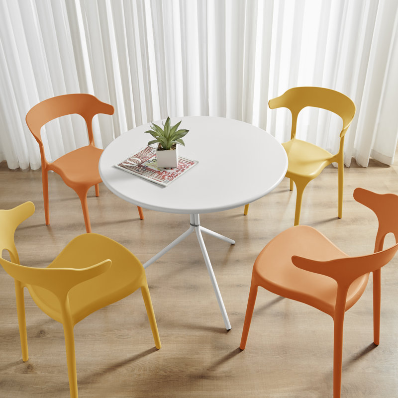 Ensemble de chaises de salle à manger empilables Nara, Orange