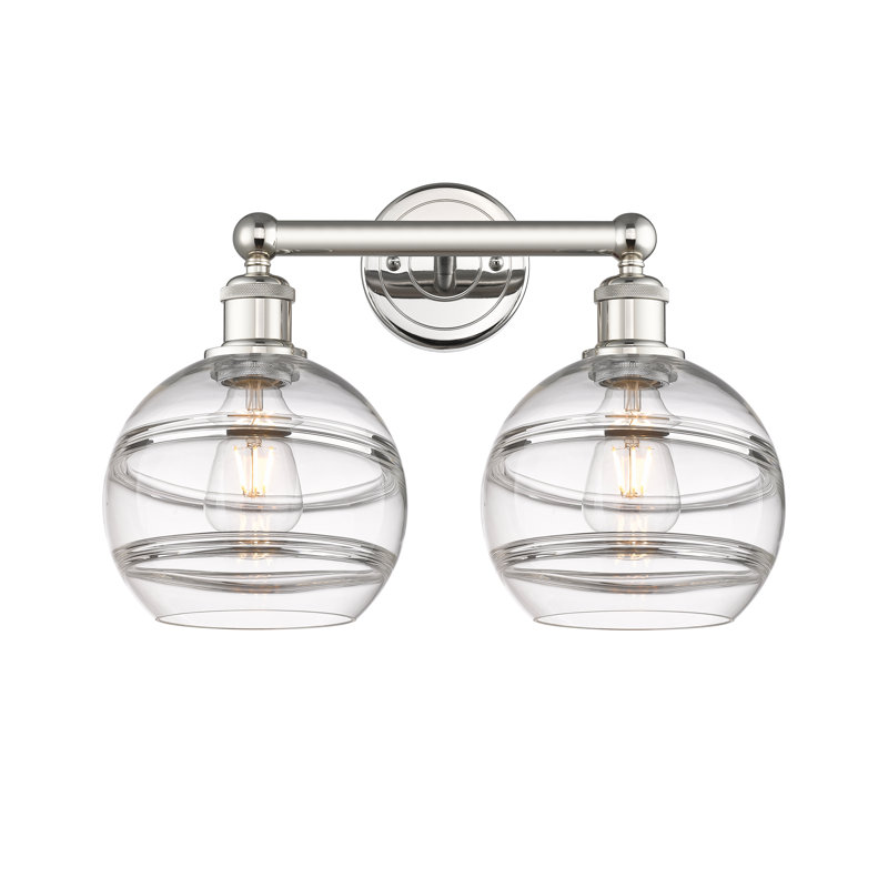 Éclairage pour meuble-lavabo à 2 lumières à intensité variable Bienes, Transparent, Nickel poli