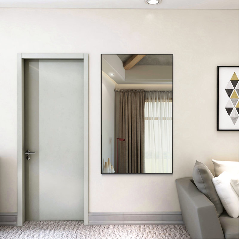 Miroir de salle de bain surdimensionné polyvalent avec cadre en aluminium robuste pour divers espaces