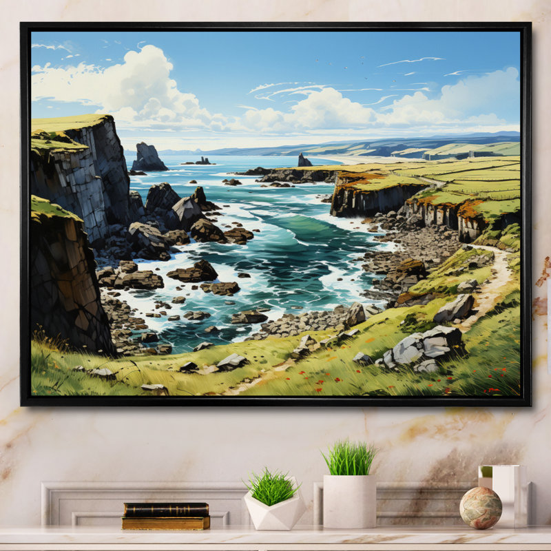 Ireland Dingle Peninces Cilf I - Ireland, art encadré, 30" H x 40" W, Cadre flottant brun