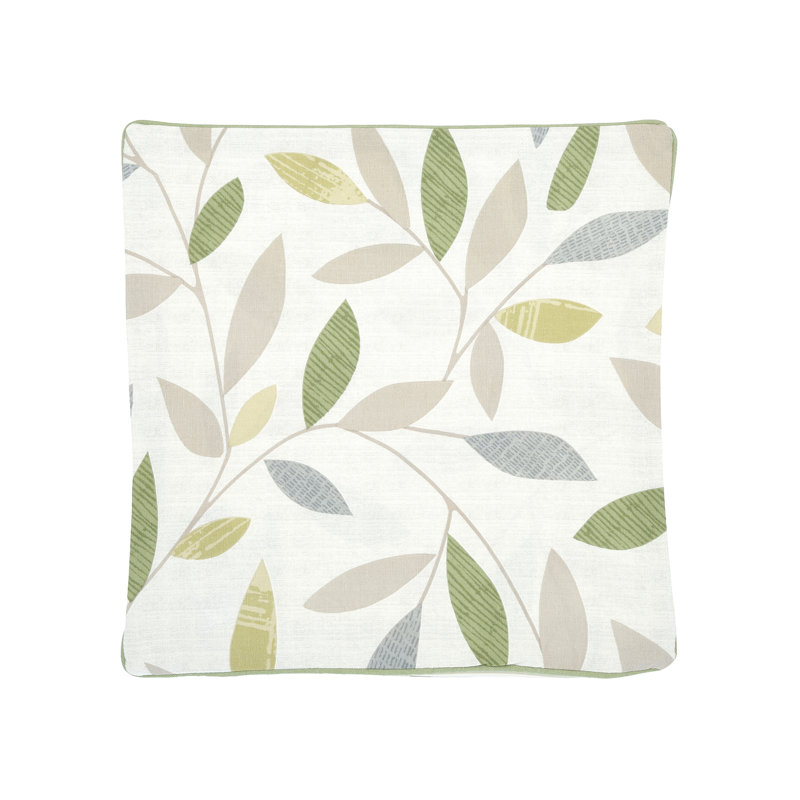 Floral Square Pillow Cover, Green
