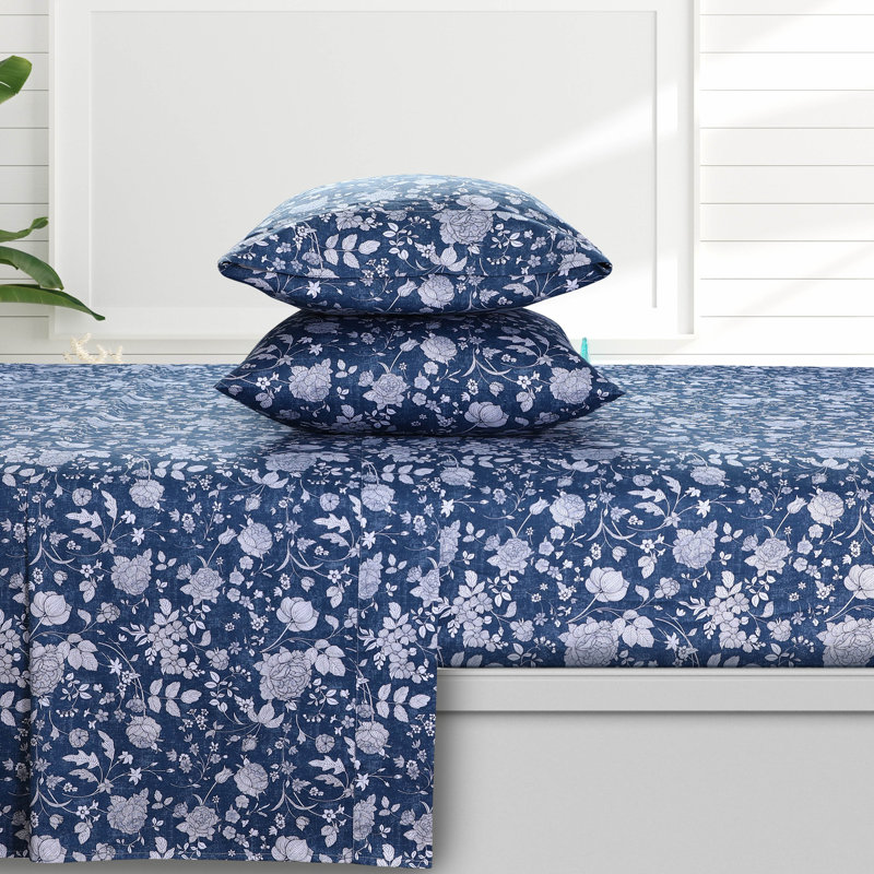 Sateen Floral Sheet Set, King