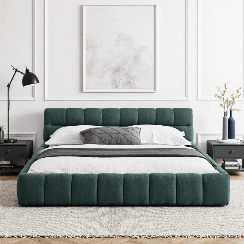 Lit plateforme Alviera, Bleu