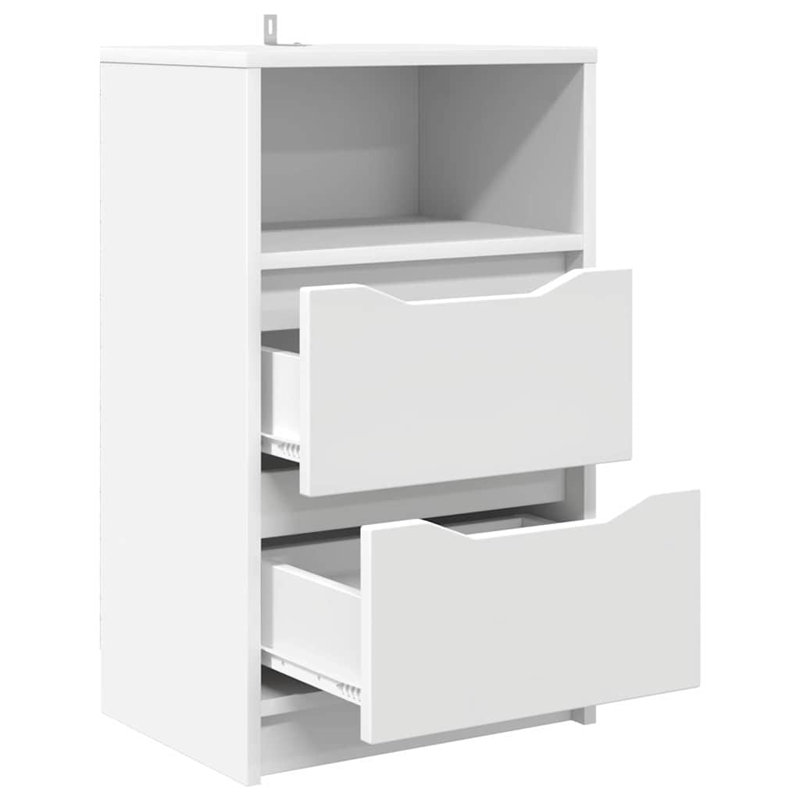 40cm W Manufactured Wood Bedside Table, White