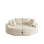Fauteuil inclinable en velours côtelé rond surdimensionné, convertible en deux fauteuils inclinables, canapé-lit 2 en 1, conception de coussins de nuque avec cinq coussins décoratifs