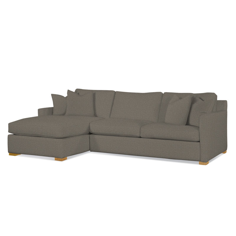 Bel-Air Upholstered Chaise Sectional, Left Hand Facing, Honey, Neutral Performance Plaid; 0121-93