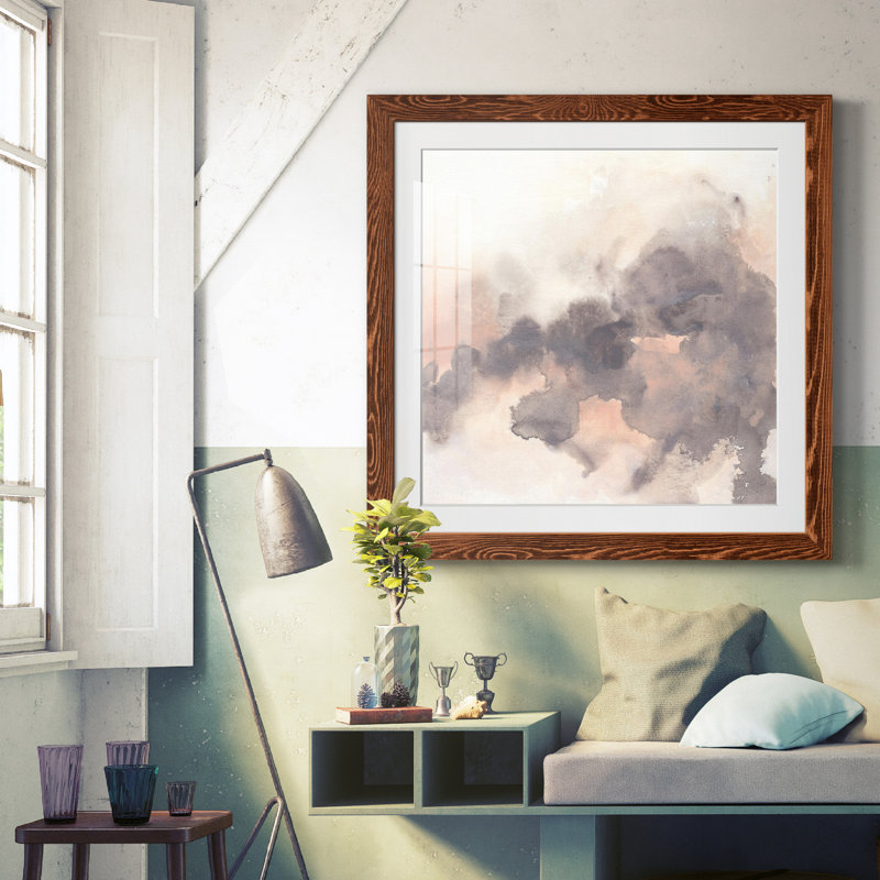 «Smoke Surface II», reproduction encadrée de qualité supérieure - prête à être accrochée, H 17 po x l 17 po x P 1 po