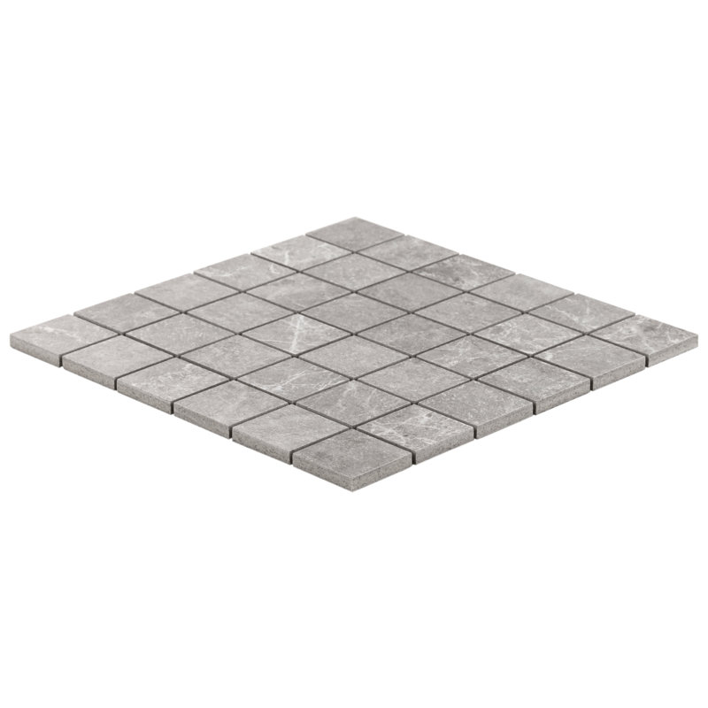 Limetech 11.81 In. X 11.81 In. Matte Porcelain Mosaic Floor And Wall Tile (0.96 Sq. Ft. / Each), Silver Gray