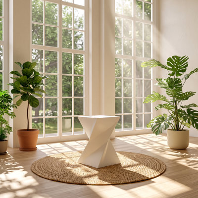 Christopher Knight Home 12.5" W x 12.5" D x 18" H Magnesium Oxide Indoor Outdoor Geometric X Side Table
