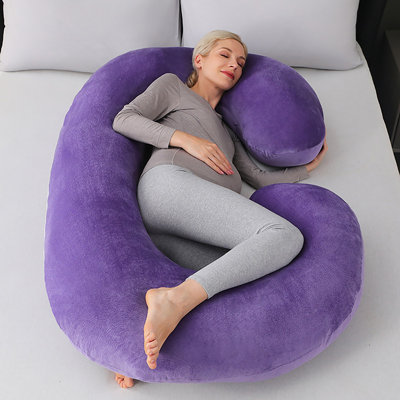Housse de coussin de maternité en forme de C Housse de coussin de maternité amovible et lavable