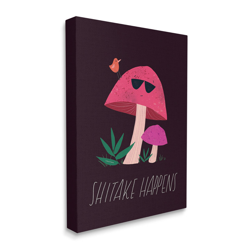 Conception d'art sur toile Shitake Happens Mushroom par Rachel Nieman, H 30 po x l 24 po