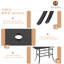 Ensemble de salle à manger d'extérieur 5 pièces 5 pièces - Table rectangulaire en aluminium 60 po avec trou pour parasol 1,9 po et 4 tabourets de bar