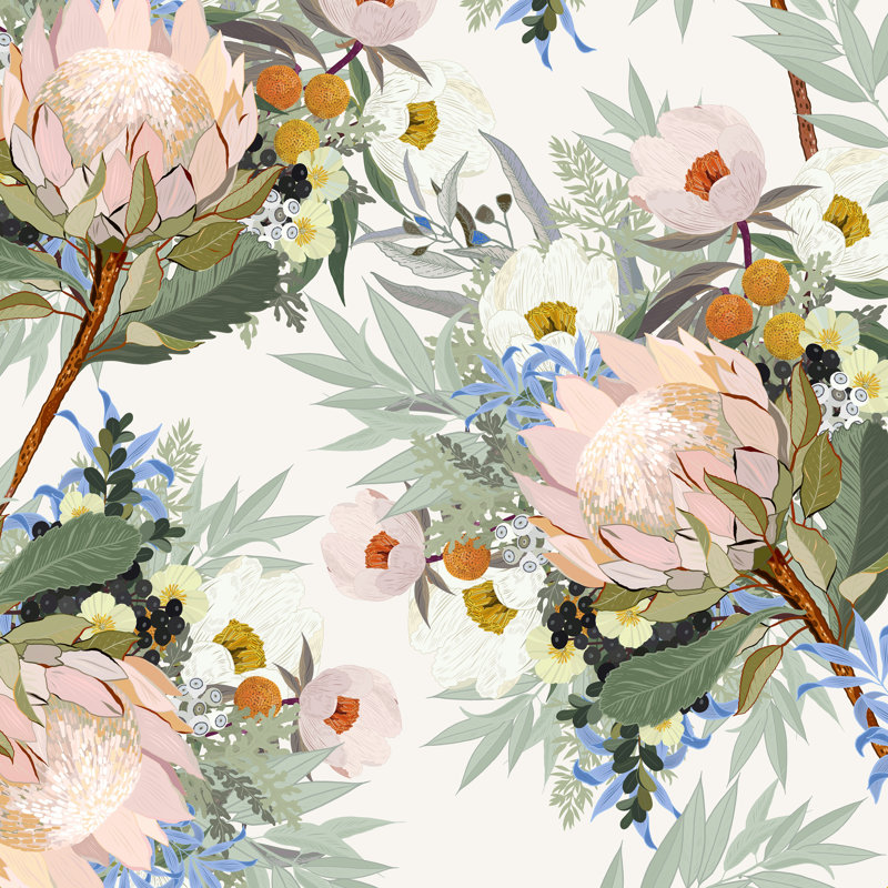 Protea Emmaline par Iveta Abolina - peinture sur toile tendue, H 36 po x l 36 po