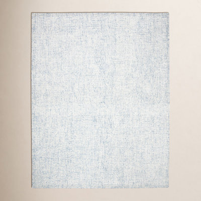 Rowe Ivory Blue Hand-Tufted Striped Rug