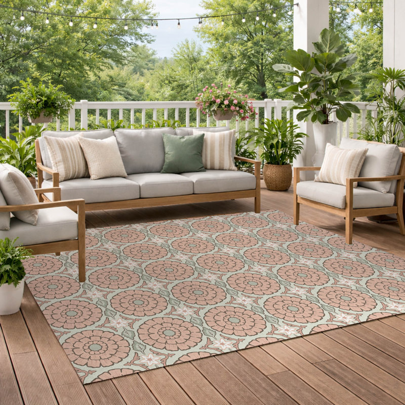 Tapis d'extérieur antidérapant Lexi, Rosé, Rectangle 36 po x 60 po