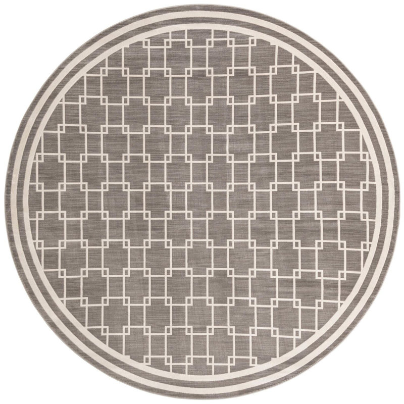 Tapis contemporain gris Ogorman, Rond 10 pi