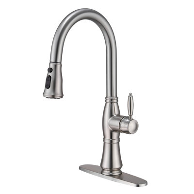 Pull Down Single Handle Kitchen Faucet -  mondawe, MD-D48-BN