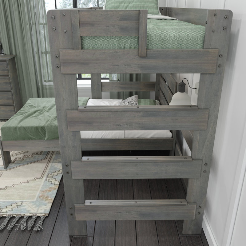  Doyle Solid Wood L-Shaped Bunk Beds, Twin, Driftwood