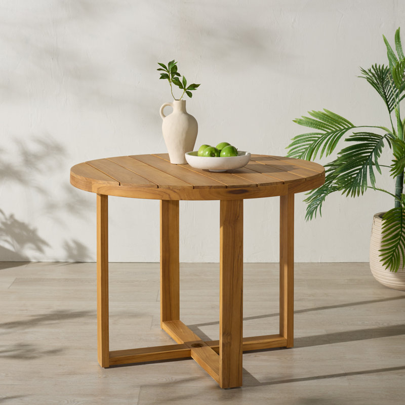 Amira Mayaguana Round Teak Dining Table