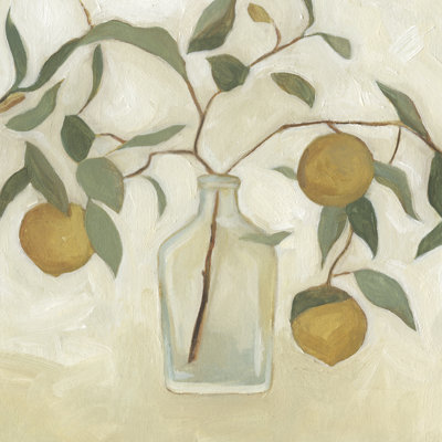 " Greenery Still Life I " by Emma Scarvey Painting Print