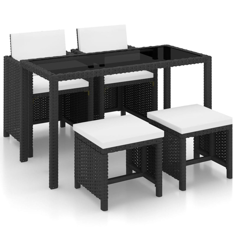 Ensemble repas 5 pièces pour patio avec coussins