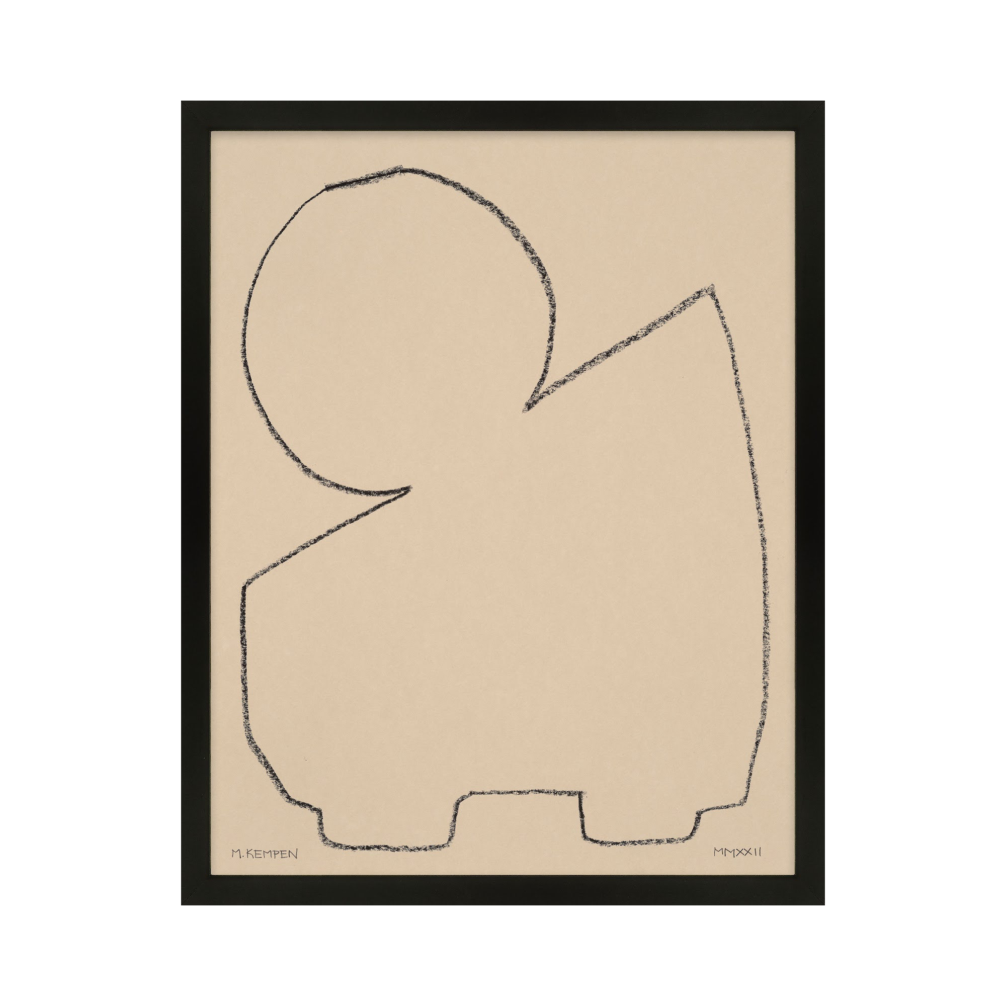 Outlines 1 by Michael Kempen, 40" W x 50" H, Black Framed