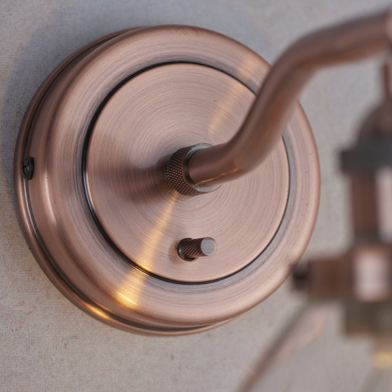 Anais 1 Light Glass Armed Sconce with switch, Copper