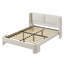 Structure de lit rembourrée avec tête de lit et ports USB, conception en nuage, aucun sommier nécessaire, blanc crème-396298051-424805972