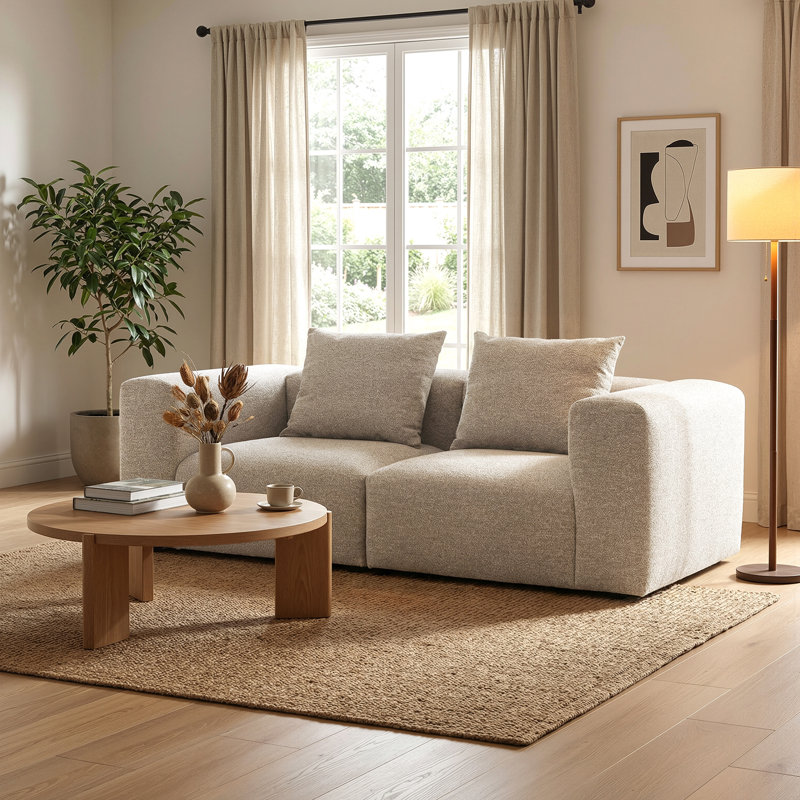 2 Seater Sofa & Chaise, Beige
