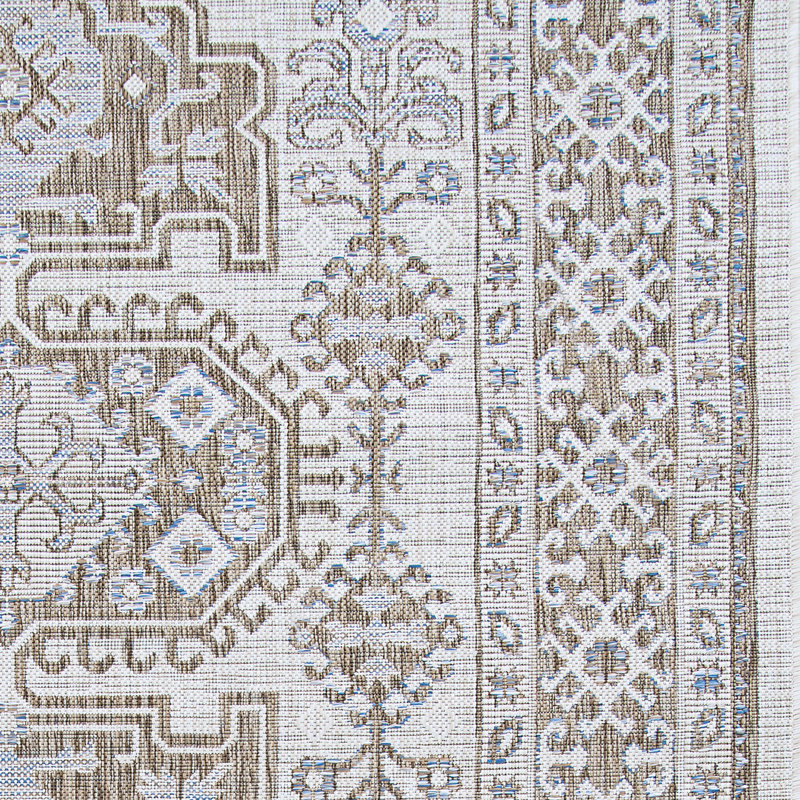 Tapis intérieur / extérieur brun clair / brun clair Hanlin, Tapis de couloir 2 pi 2 po x 7 pi 6 po