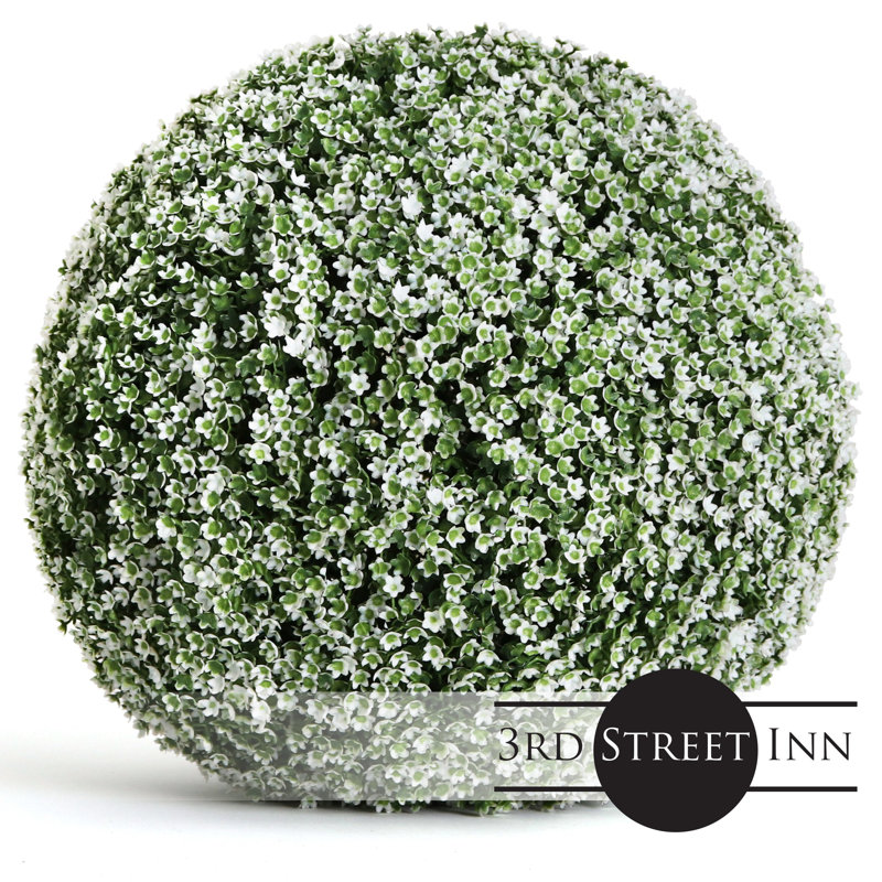 19" Green UV Resistant Plastic Boxwood Topiary Ball