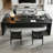 Modern Rectangular Black Solid Wood Desks-1872707454