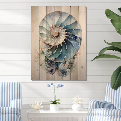 " Nautilus Ocean Blue Sheels Symetry "