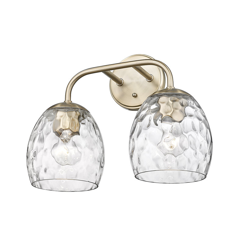 Éclairage pour meuble-lavabo à 2 lumières à intensité variable Kelsey-Jo, Or moderne