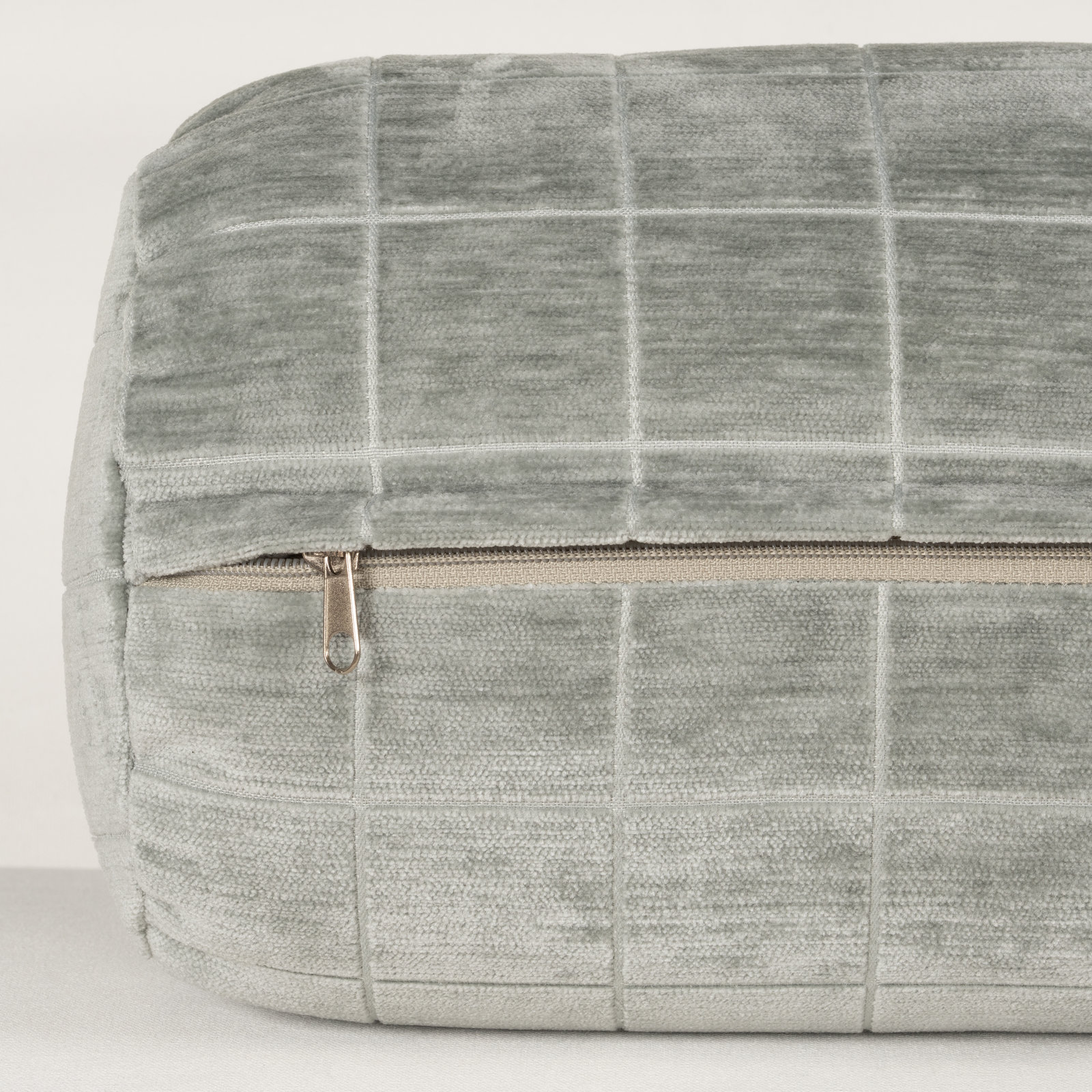 Velvet Throw Pillow, Cement Geometric, Bolster 8"H x 20"W