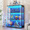Vitrine arrondie avec porte en verre, vitrine à 3 niveaux avec 3 lumières colorées pour objets de collection, vitrine en verre avec surface transparente, capteur de corps humain, noir