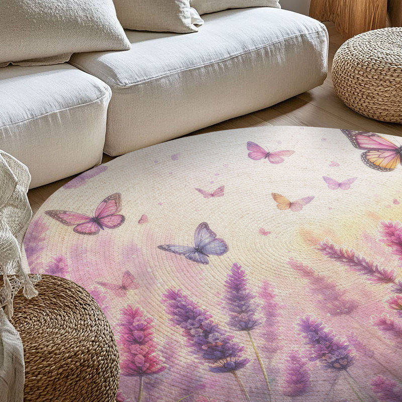 Tapis tressé Butterfly, Rond 5 pi