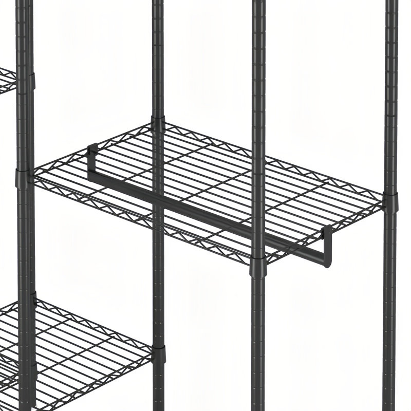 Portant à vêtements robuste avec tablettes et rails réglables Danny