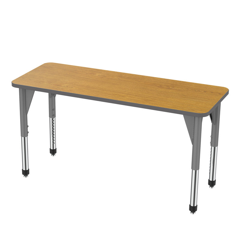 Table d'activité rectangulaire à hauteur réglable Premier Series, H 31 po x L 60 po x l 24 po, Gris, Chêne solaire