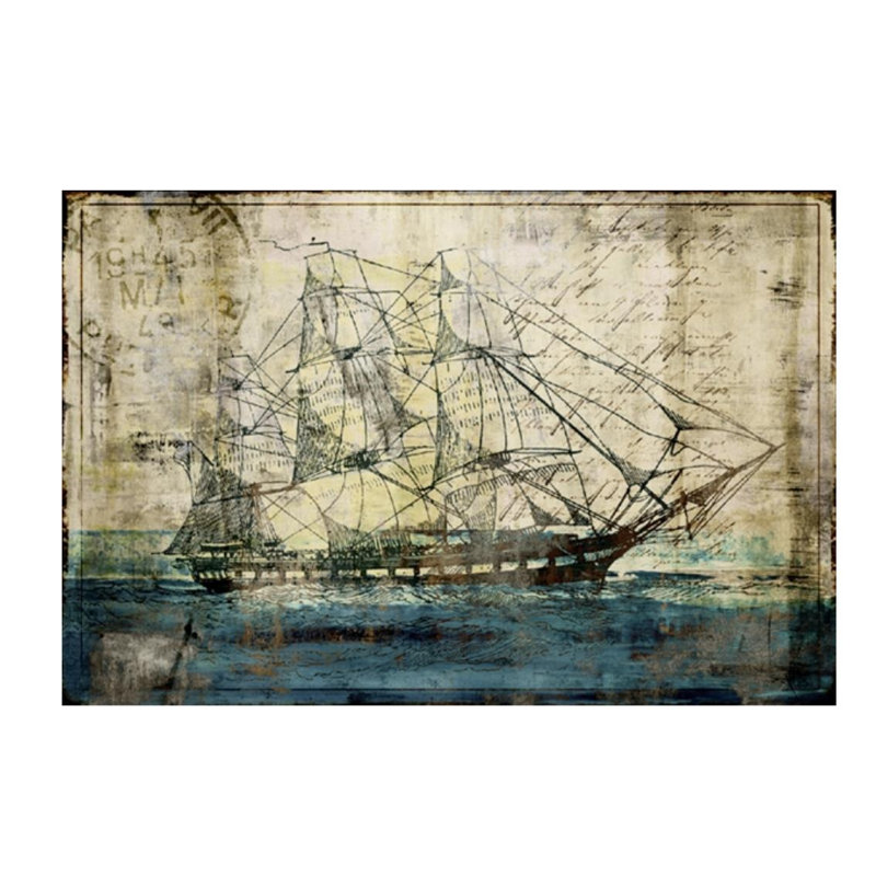 «Sea Memoirs» par Chelsea Art Studio - impression, Gel coupé au couteau, H 27 po x l 40 po x P 1,5 po