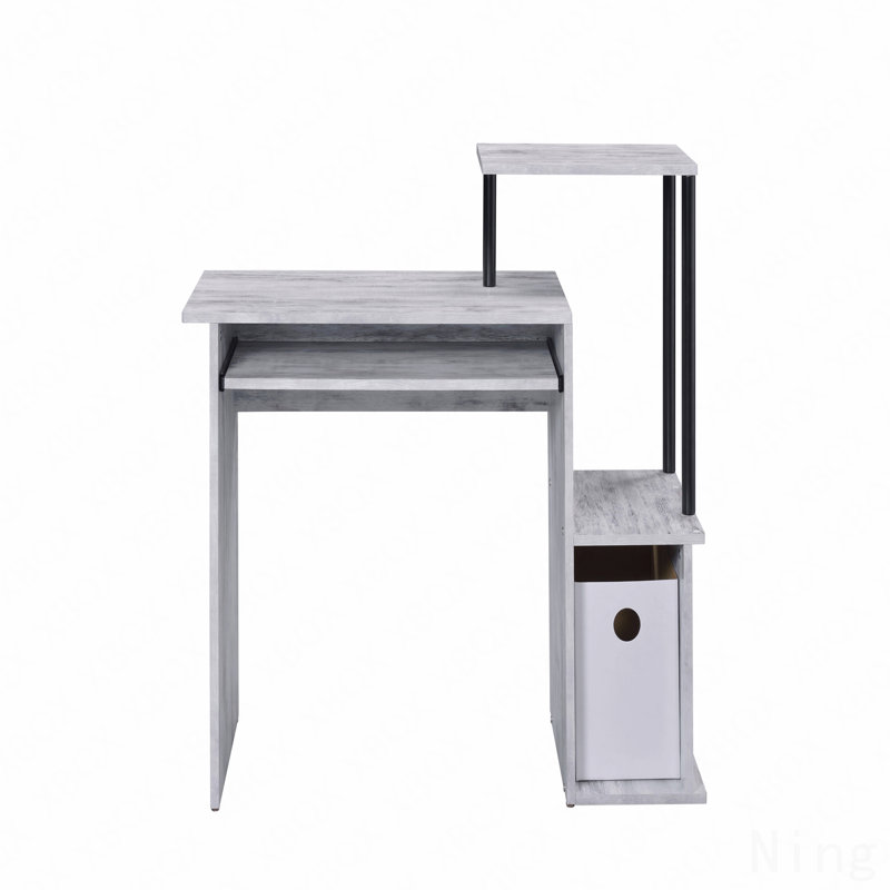 Bureau d'ordinateur antique blanc et noir, Blanc antique