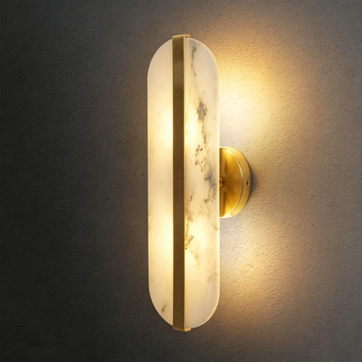 Modern Natural Alabaster Wall Sconce With  Dimmable 2‑light G9 Bulbs