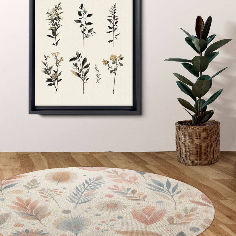 Tapis tressé pastel, Rond 5 pi