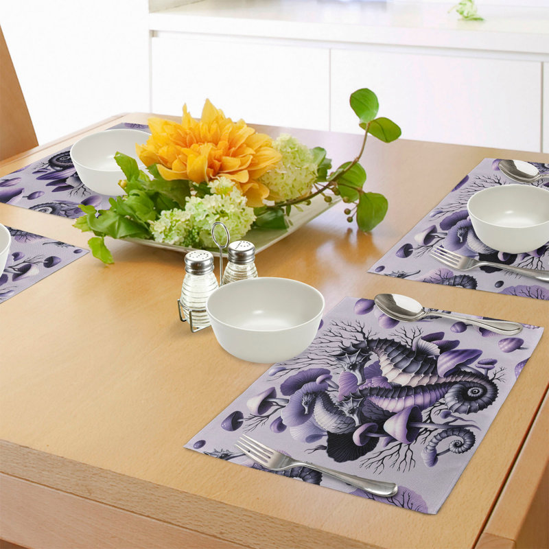 Ensemble de 4 napperons mauves Ambesonne