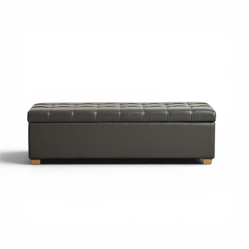 Banc de rangement rembourré l 60,2 po, Grey