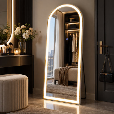Miroir arqué DEL pleine longueur 56 po x 21 po
