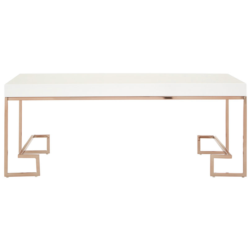 Fultz Sled Coffee Table, H 45 x W 115 x D 60 cm, Rose Gold