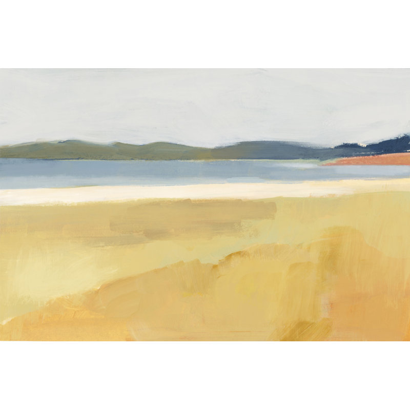 Ochre Seaside II by Victoria Barnes - Painting on Canvas, 61cm H x 91cm W, Wrapped Canvas
