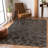 Modern Design Step Collection High-Low Brown Indoor Area Rug-1064869345